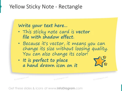yellow postit card rectangle transparent picture for ppt