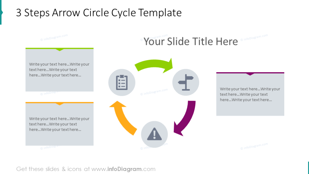 Arrow circle cycle template - 3 steps