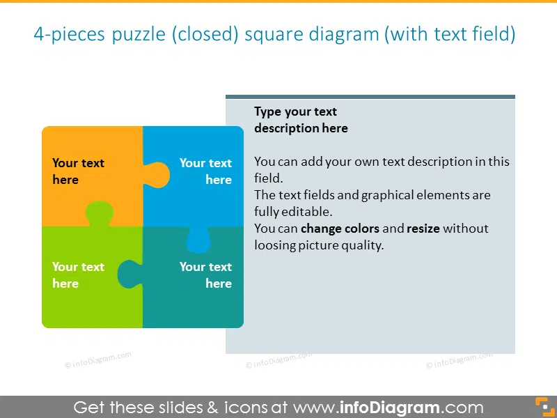diamond puzzle textfield quadrant with description