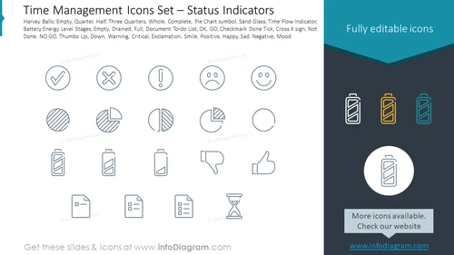 Time Management Icons Set – Status Indicators