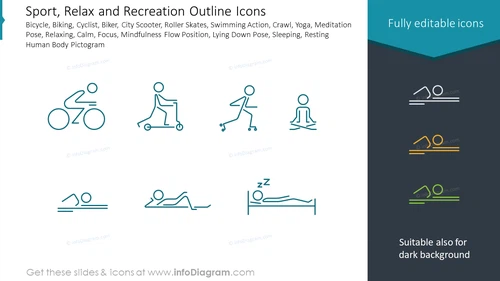 Sport, Relax and Recreation Outline Icons