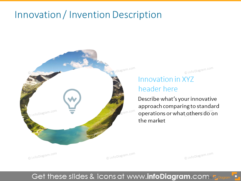 Headline slide intended to illustrate innovation header