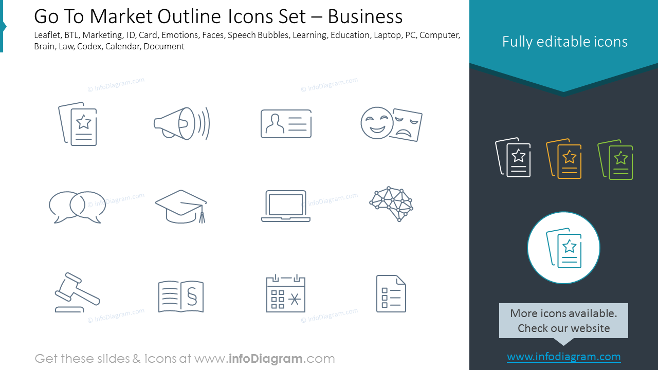 Go To Market Outline Icons Set – Business