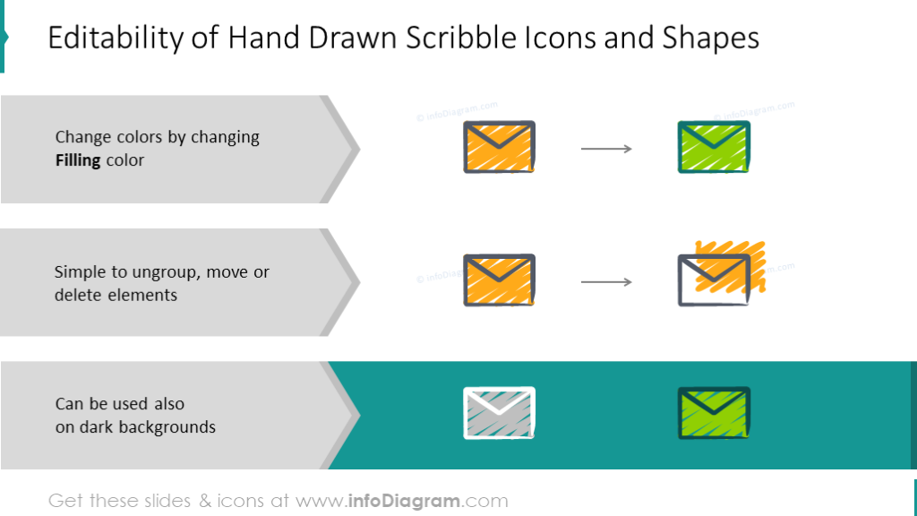 Hand drawn scribble icons and shapes