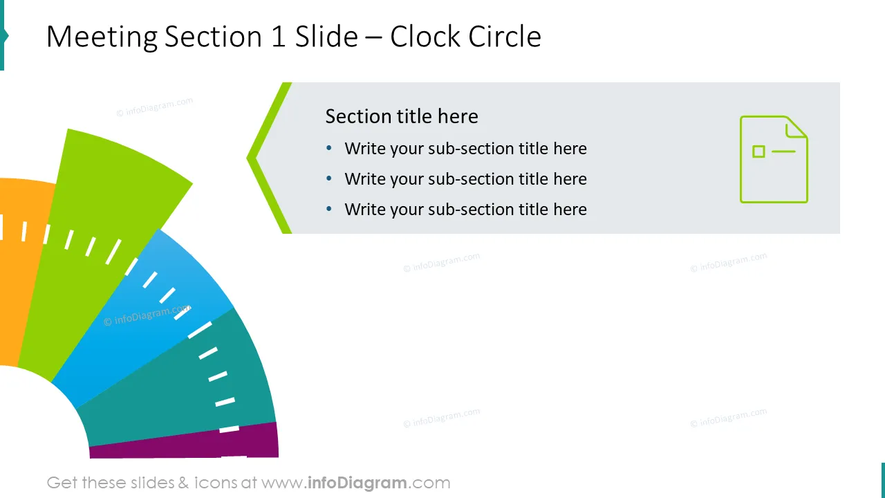 Meeting section 1 slide showed with clock circle 