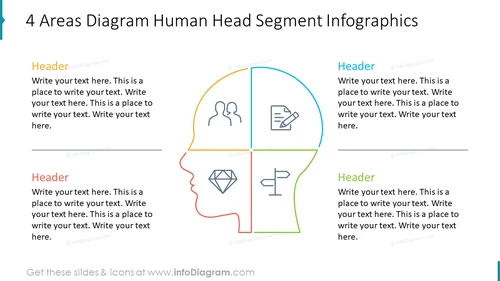4 Areas Diagram Human Head Segment Infographics