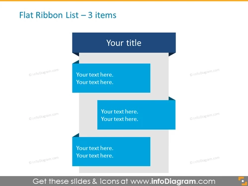 Flat Ribbon List for placing 3 items