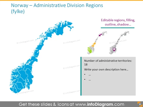 Norway Administrative Division Map PPT Slide