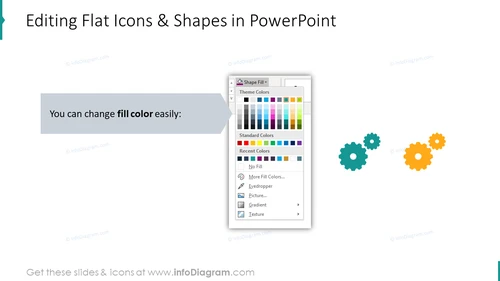 Editability of flat icons and shapes in PowerPoint