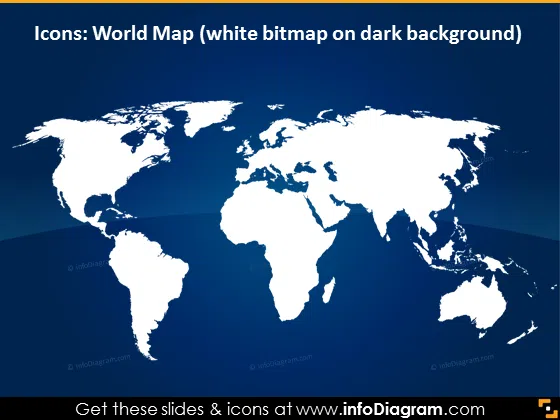 white world dark background map editable icon powerpoint