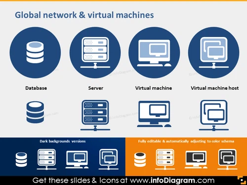 PPT icon Database Server Virtual Machine Host powerpoint clipart