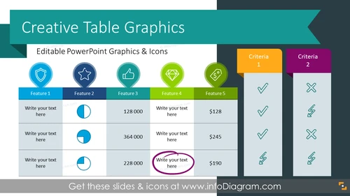 Creative Tables Graphics (PPT template)