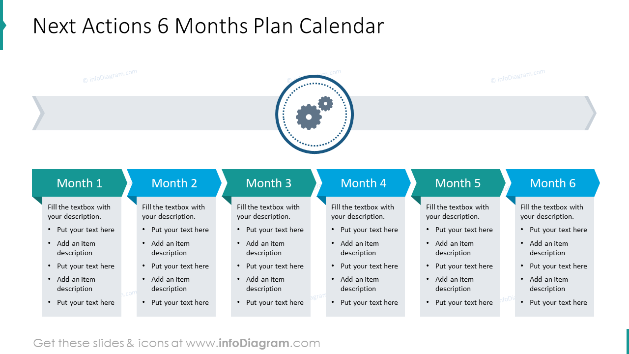 Next actions 6 months plan calendar