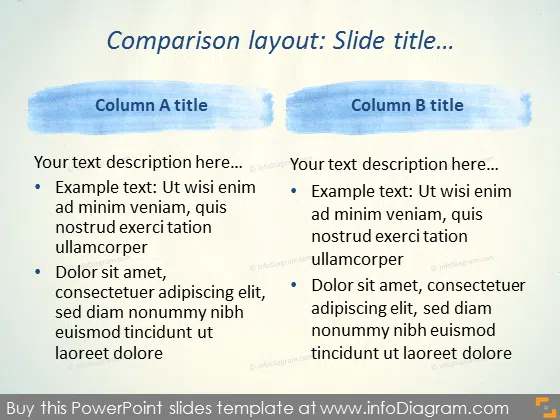 Comparison Slide Layout Watercolor Stripes Template PowerPoint
