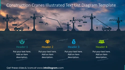 Construction cranes illustrated text list diagram