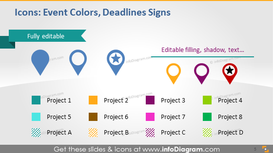 Event colors deadline signs powerpoint