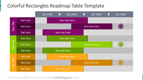 Colorful Rectangles Roadmap Table Template