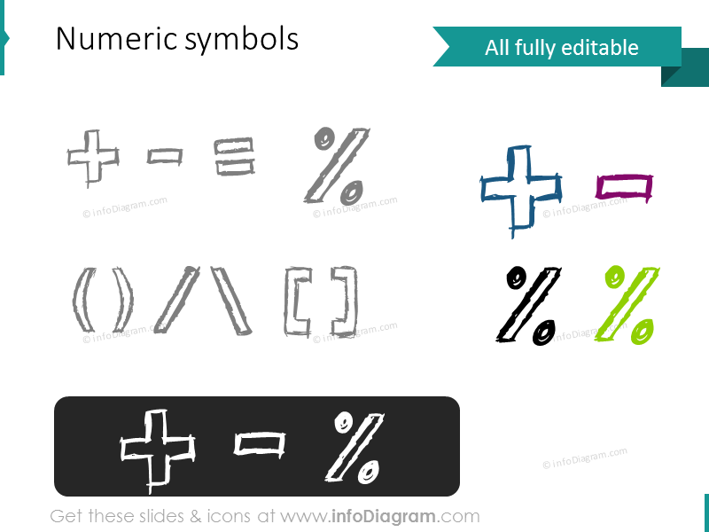 sketch numeric symbols pencil doodle pptx icon