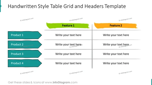 Handwritten Style Table Grid and Headers Template