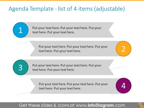 4-Item List Agenda Template - infoDiagram