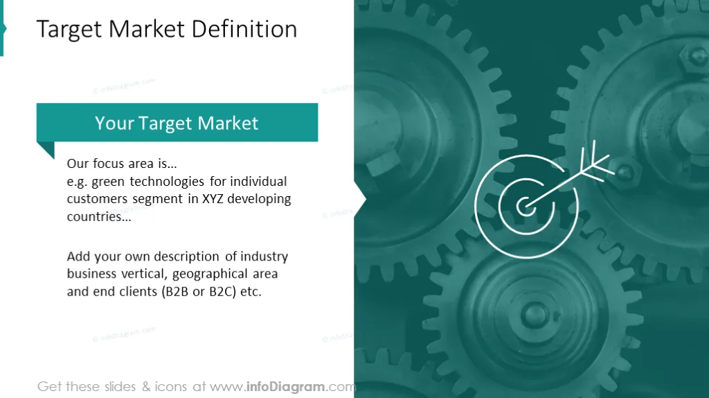 Target market definition with picture background