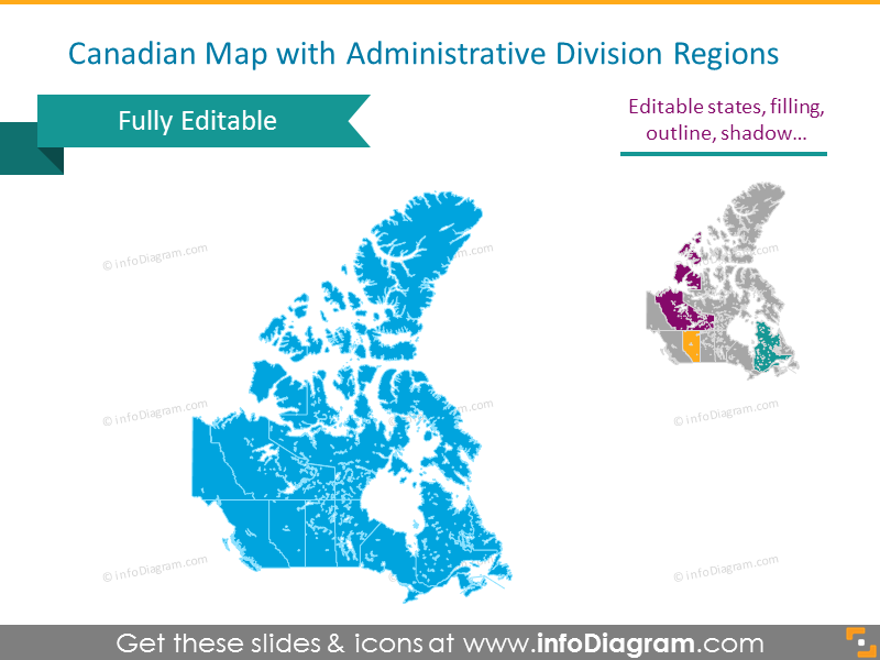 Map of Canada Provinces and Administrative Regions