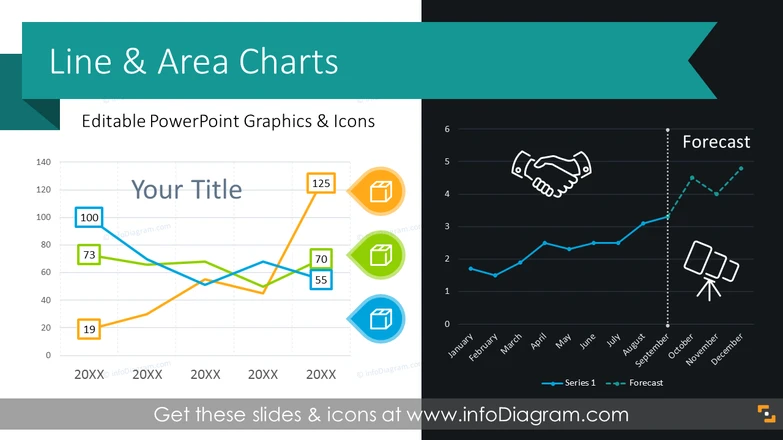 Line Chart Data-driven Graphics (PPT Template)