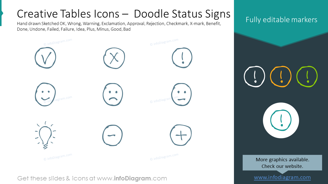 Extendable Flat Icons Set – Business Symbols 