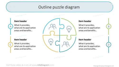 Free Infographic Slide With Full Color Puzzle Diagram