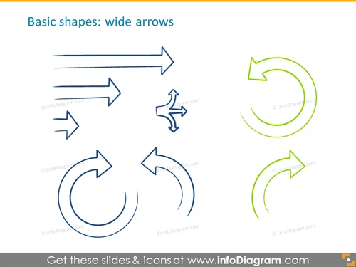 Handdrawn wide arrows example
