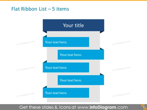 Flat Ribbon List for placing 5 items