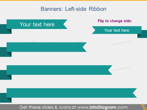 Side Ribbon Banners Flat PowerPoint Title shapes