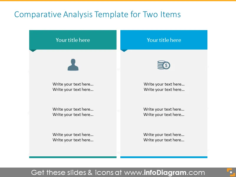 Two Item Comparative Analysis PowerPoint Template | PPT Slide for Detailed Comparisons