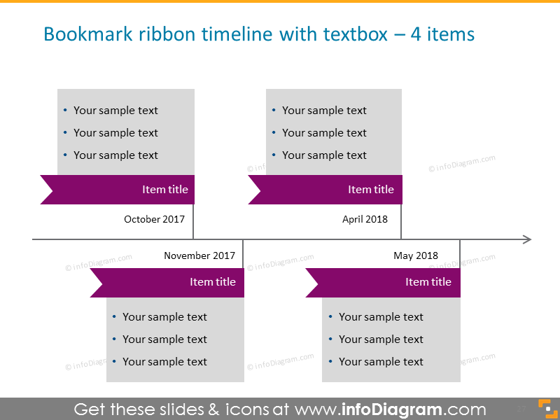 bookmark ribbon template  for 4 items