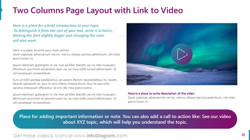 Two Columns Page Layout with Link to Video