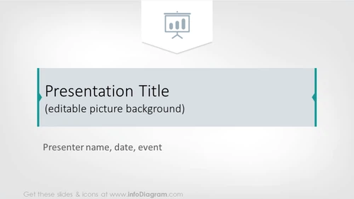 Example of presentation title slide with simple background