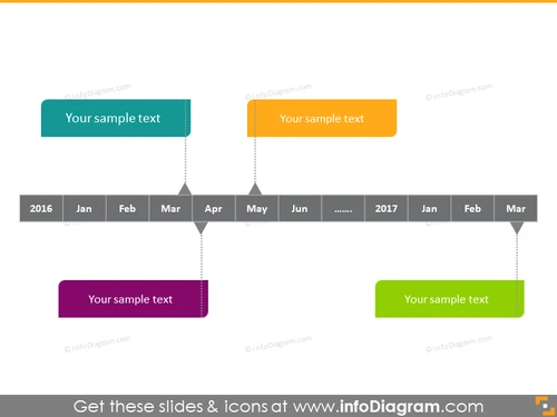 monthly horizontal timeline plan powerpoint clipart