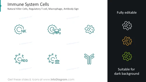 Natural killer cells, regulatory T-cell, macrophage icons