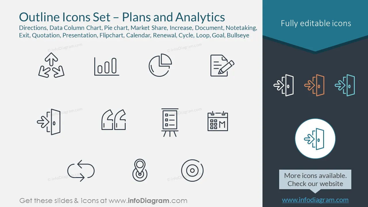 Outline Icons Set – Plans and Analytics