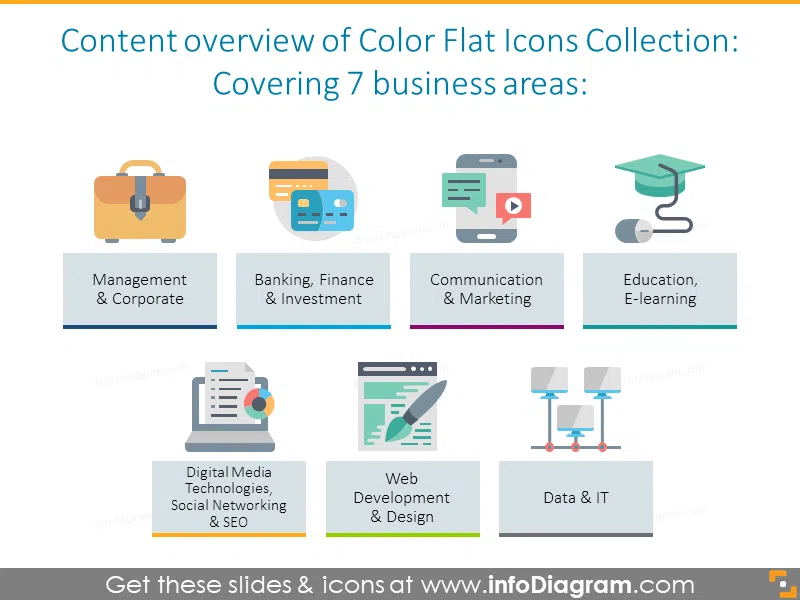 Overview Color Flat Icons Collection