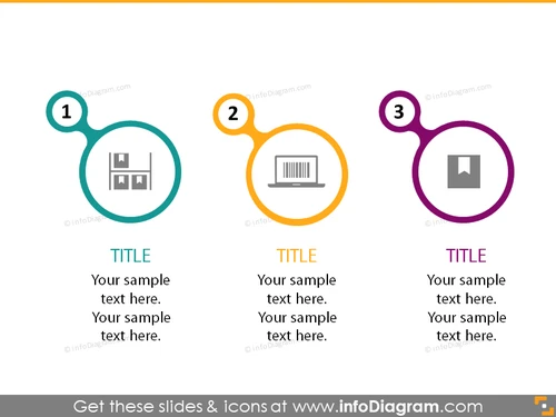 3 circle color infographics professional icons ppt