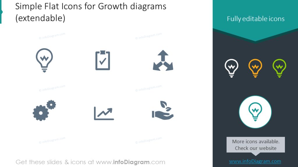 Flat icons growth shapes 