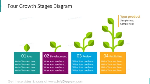 Four Growth Stages Diagram PPT Template