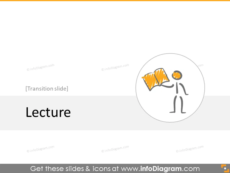 lecture reading transition slide section scribble icons powerpoint