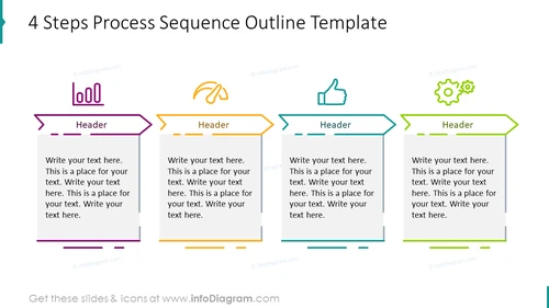 4 Steps Process Sequence PPT Slide