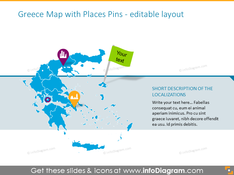 Greece places  with places pins