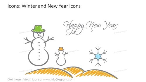 Creative Happy Holiday Watercolor, Santa, New New Year 2017, Christmas (PPT icons)