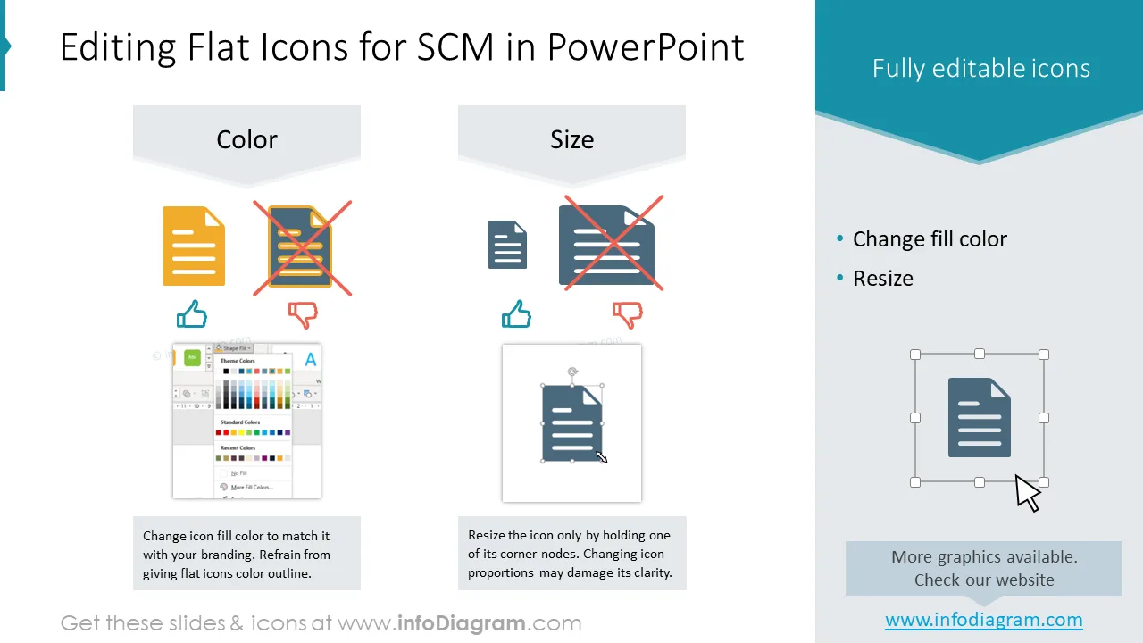 Editing Flat Icons for SCM in PowerPoint