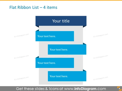 Flat Ribbon List for placing 4 items