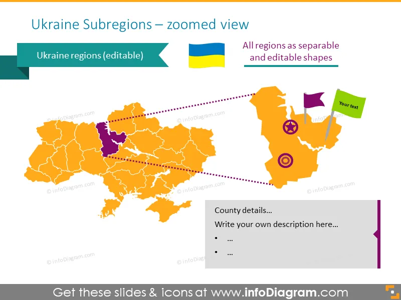Ukrainian Subregions zoomed map